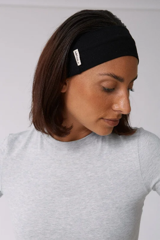 machine - made women sport bra for affordabilityJersey Headband - Black