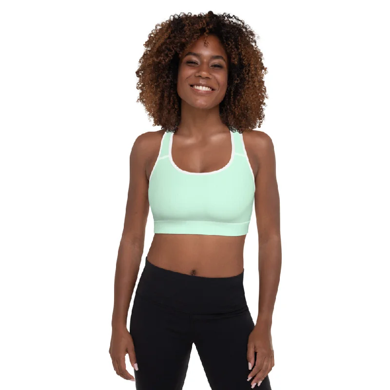 travel women sport bra for easy packingMint Green Padded Sports Bra