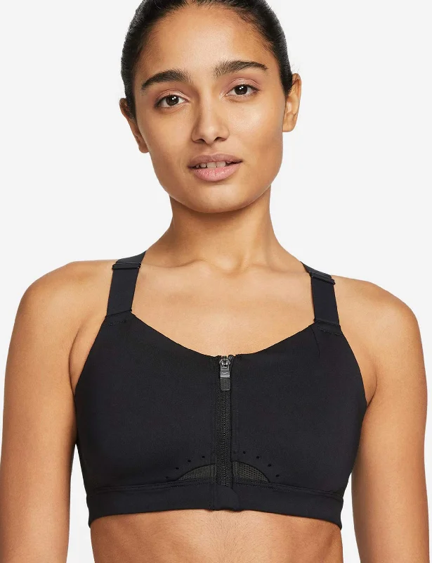 quick drying women sport bra for convenienceDri-FIT Alpha Padded Zip-Front Sports Bra - Black/Dark Smoke Grey quick drying women sport bra for convenienceDri-FIT Alpha Padded Zip-Front Sports Bra - Black/Dark Smoke Grey