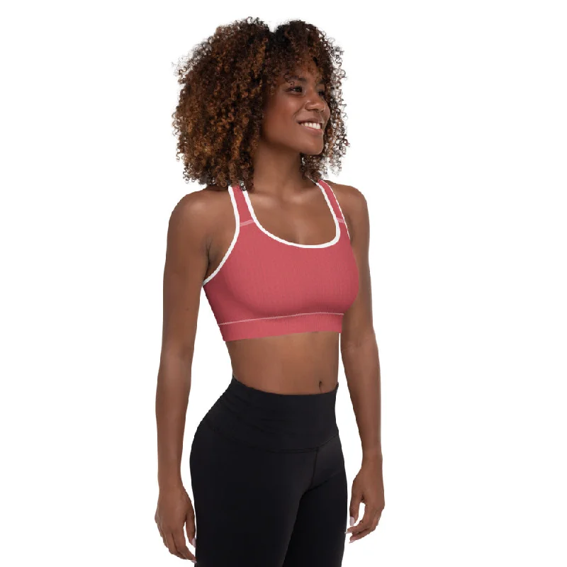 adjustable strap women sport bra for a perfect fitStrawberry Red Padded Sports Bra
