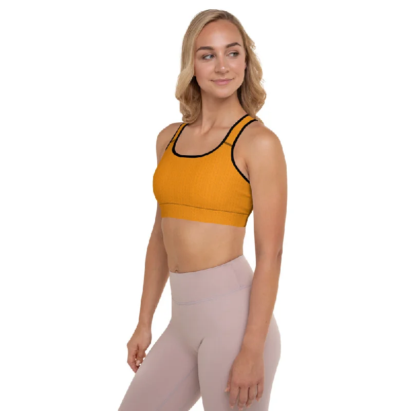 seamless women sport bra for smooth under clothesTiger Tangerine Padded Sports Bra