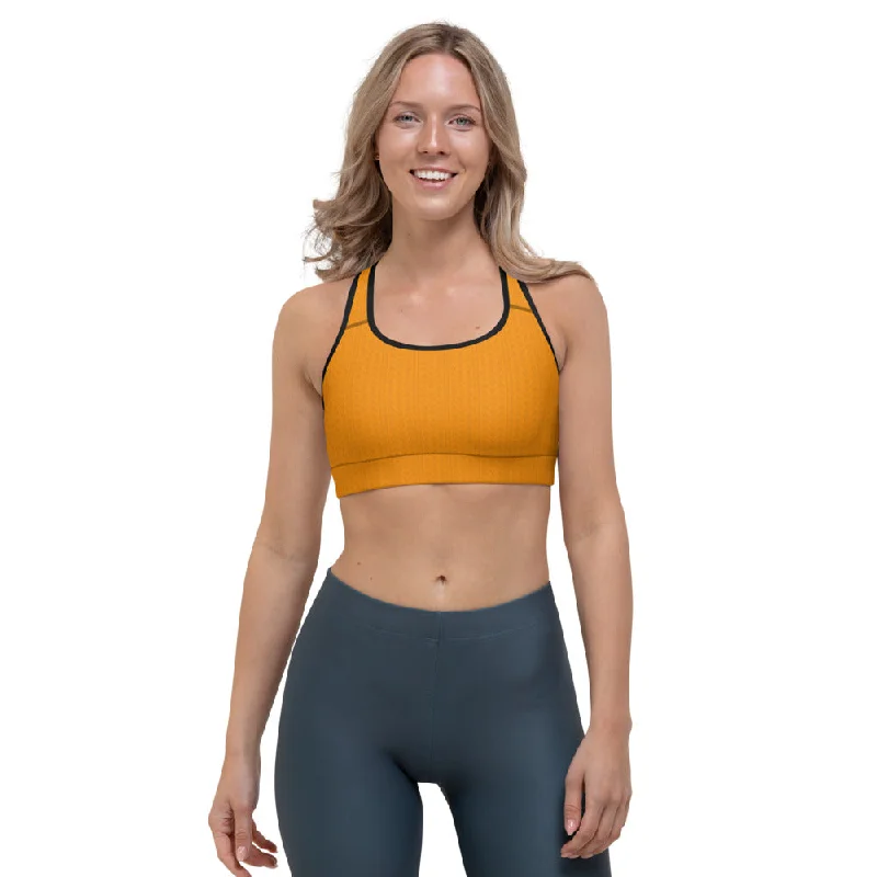 compression women sport bra for muscle supportTiger Tangerine Sports Bra
