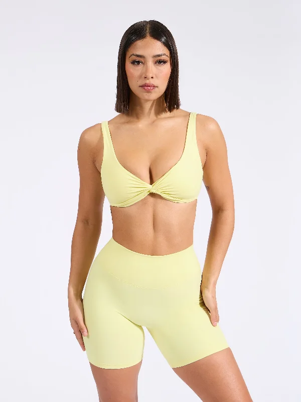 low impact women sport bra for yogaTwisted Sports Bra - Afterglow Yellow