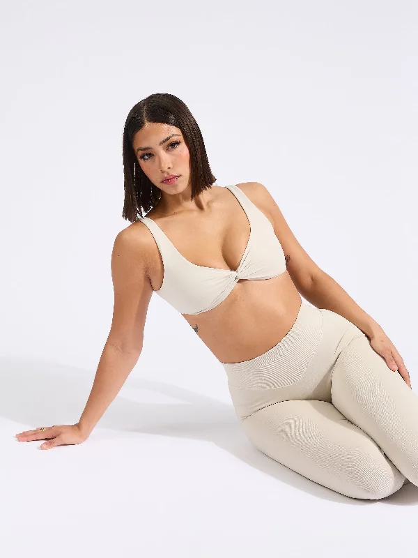 medium impact compression women sport braTwisted Sports Bra - Bone