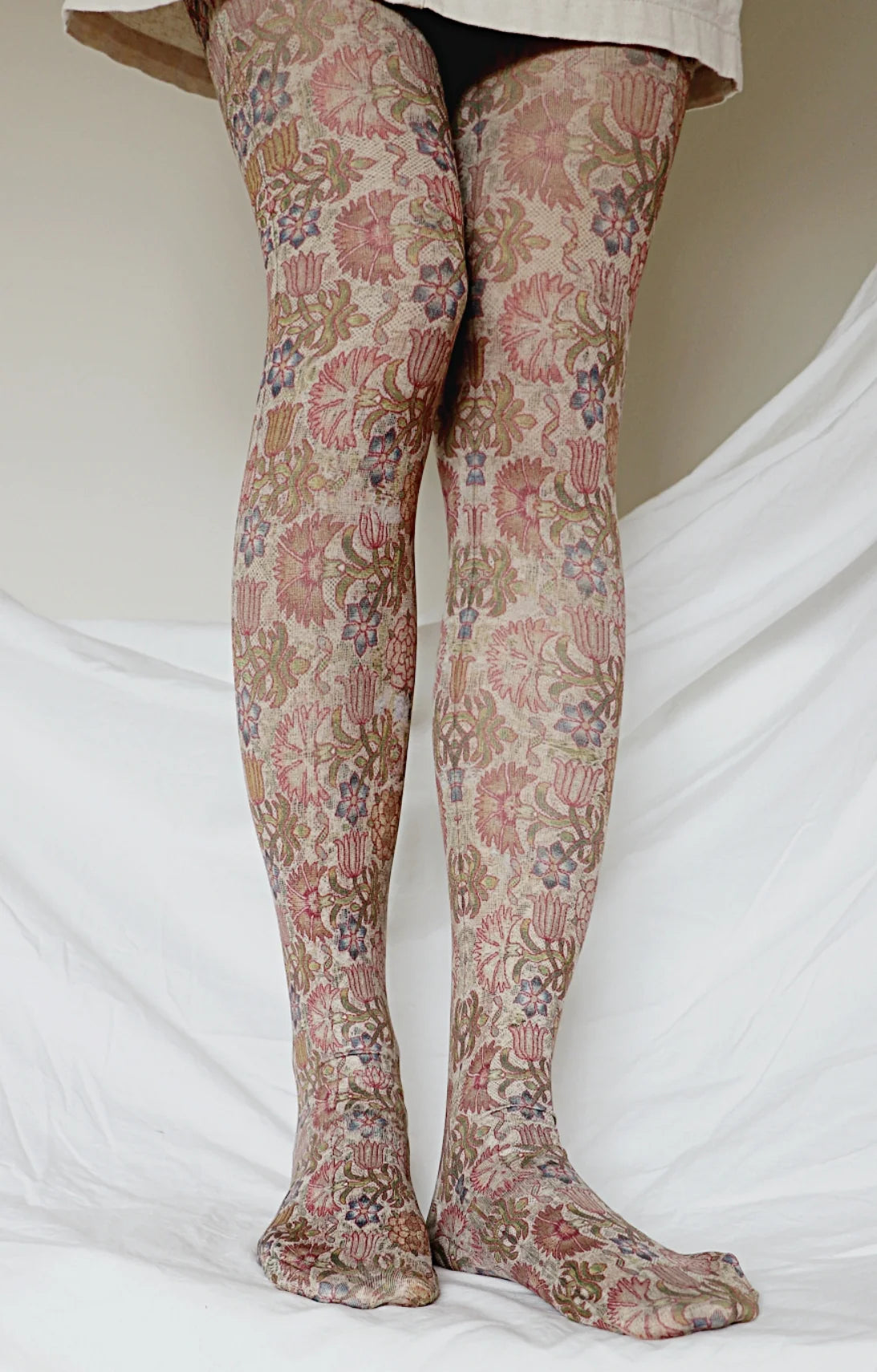 petite women tights with the right length17th Century Panel Printed Art Tights