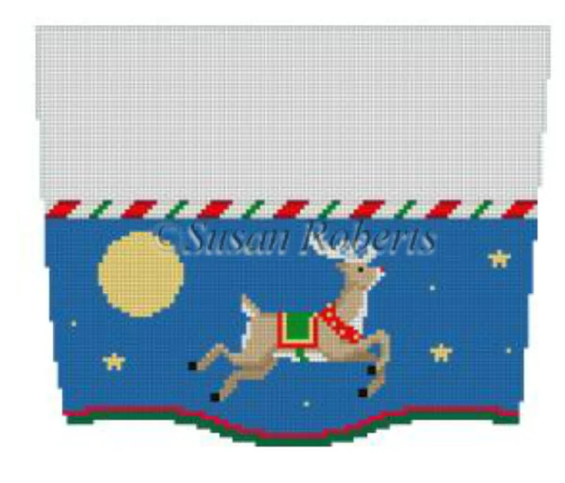 3105 Flying Reindeer Stocking Cuff