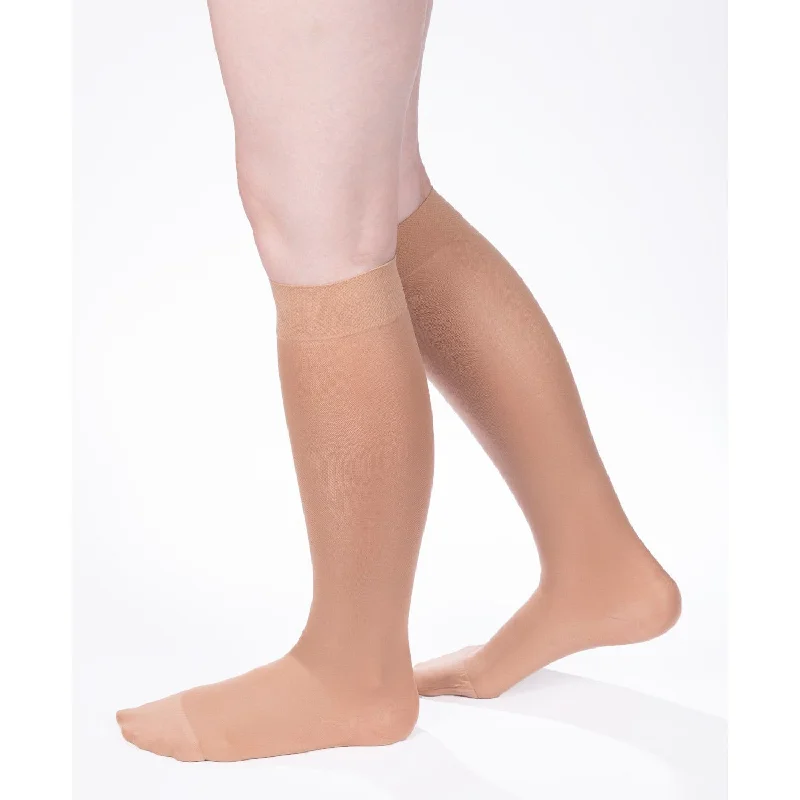 Women's cushioned sole socks for shock absorptionAllegro Soft Microfiber Knee High 15-20 mmHg #250