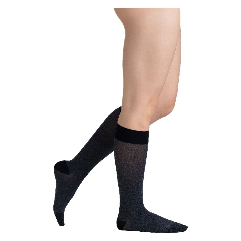 Women's knee - high socks with lace trimAllegro Soft Heather Opaque Knee High 15-20 mmHg #255