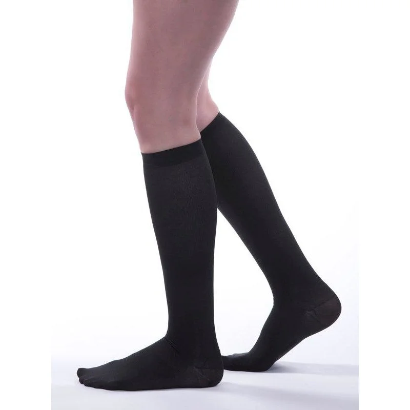 Women's silk - lined socks for a luxurious feelAllegro Premium Women's Ribbed Dress Socks 8-15 mmHg #249