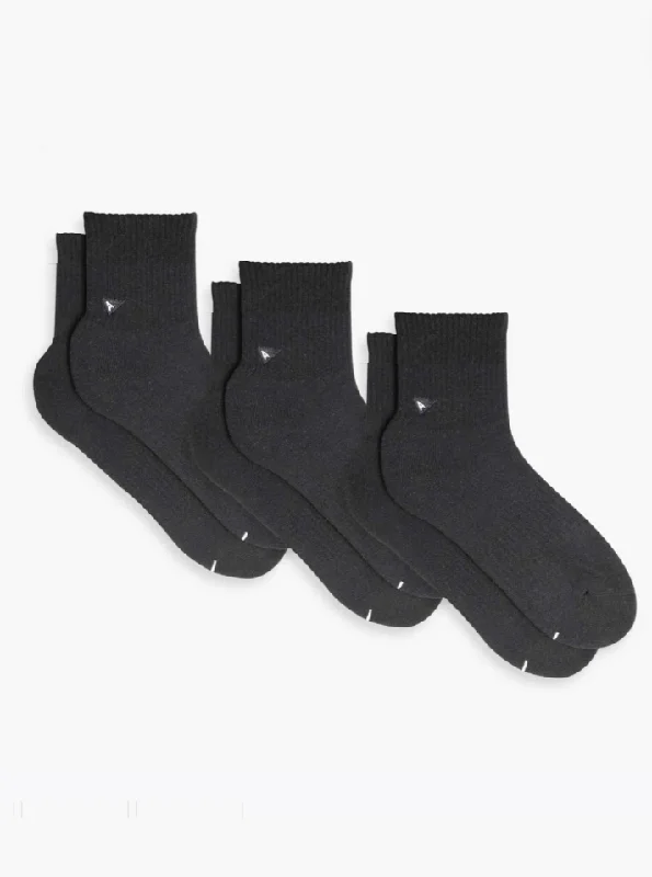 Women's bamboo fiber socks for eco - friendlinessAnkle Sock 3 Pack - Black