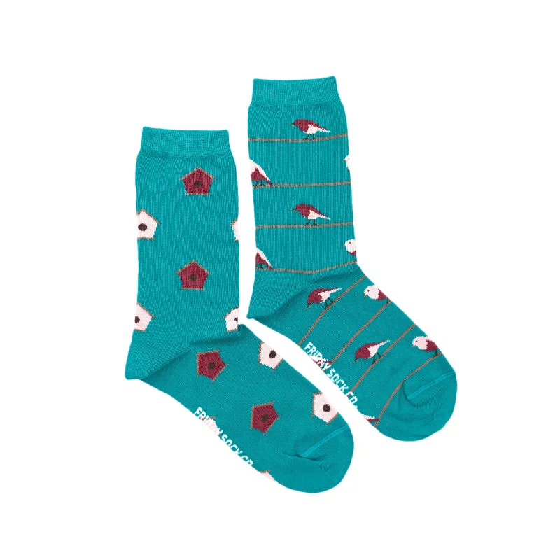 Women's non - slip socks for safetyBirdhouse & Bird Recycled Socks