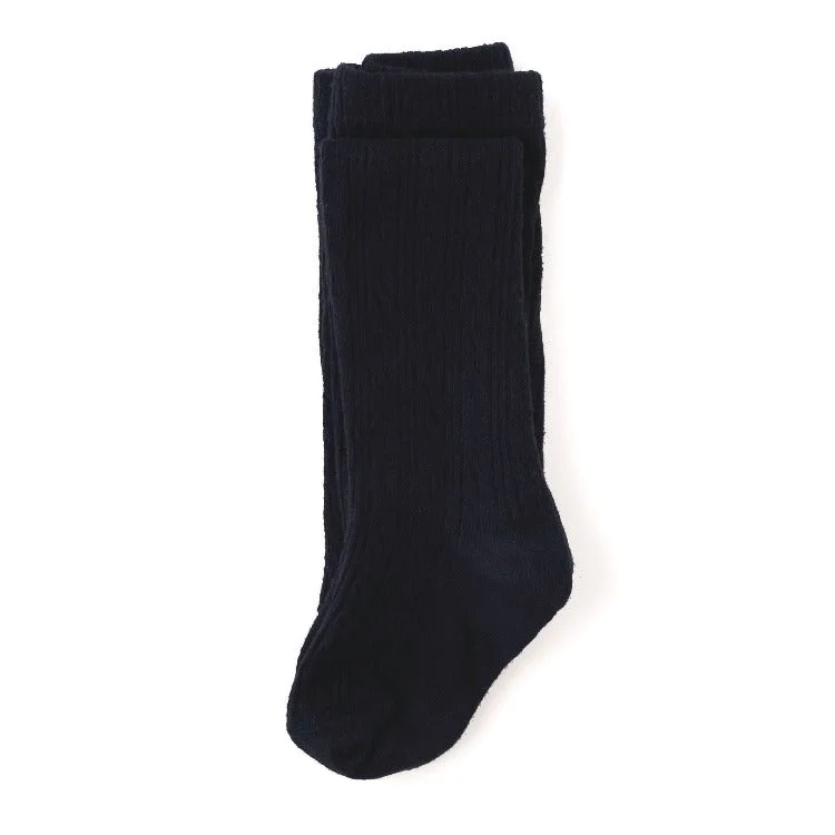 pastel - colored women tights for a soft aestheticBlack Cable Knit Tights