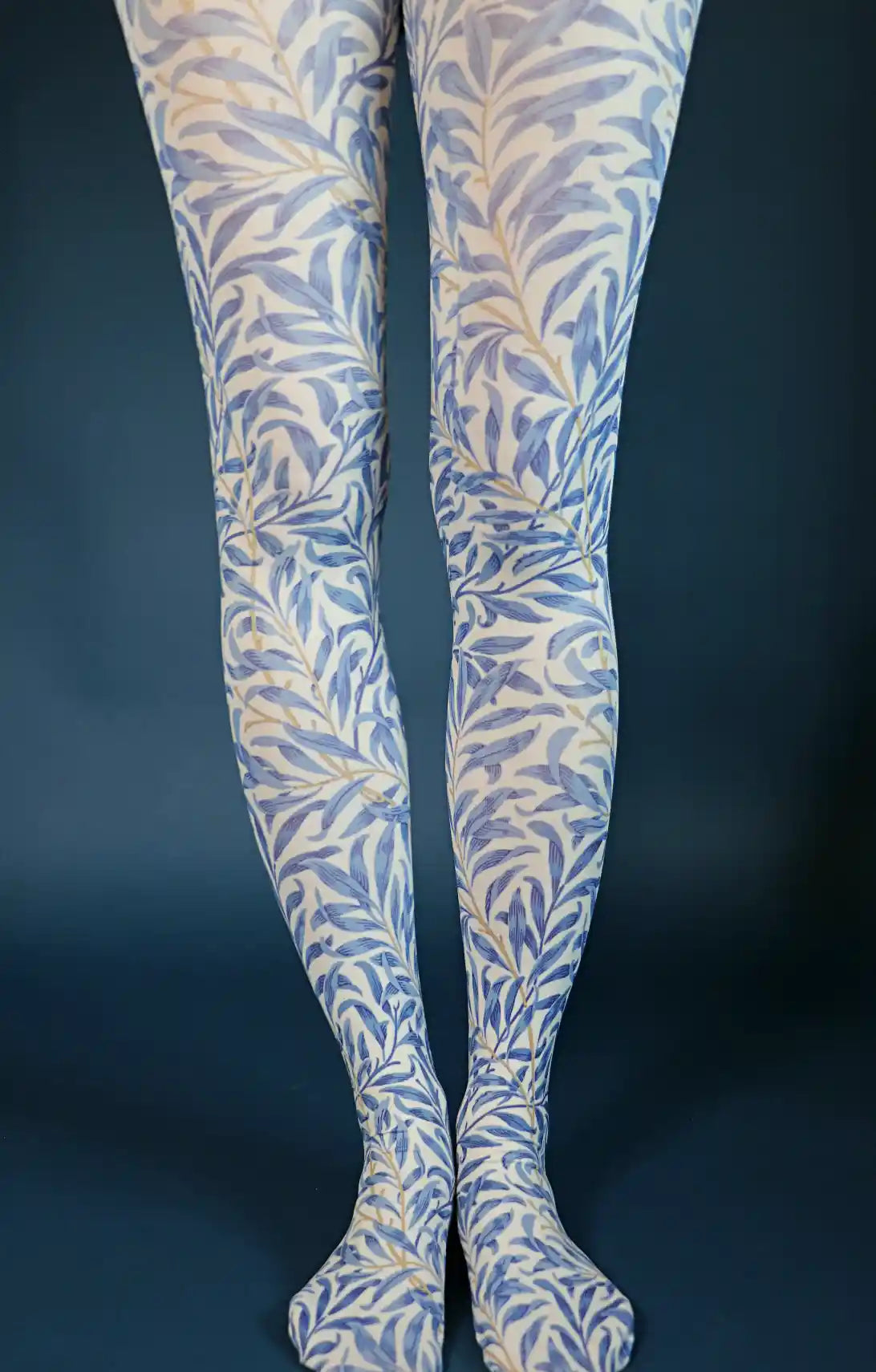 women tights for a photo - shoot to enhance the lookBlue Willow Boughs by William Morris Printed Art Tights women tights for a photo - shoot to enhance the lookBlue Willow Boughs by William Morris Printed Art Tights
