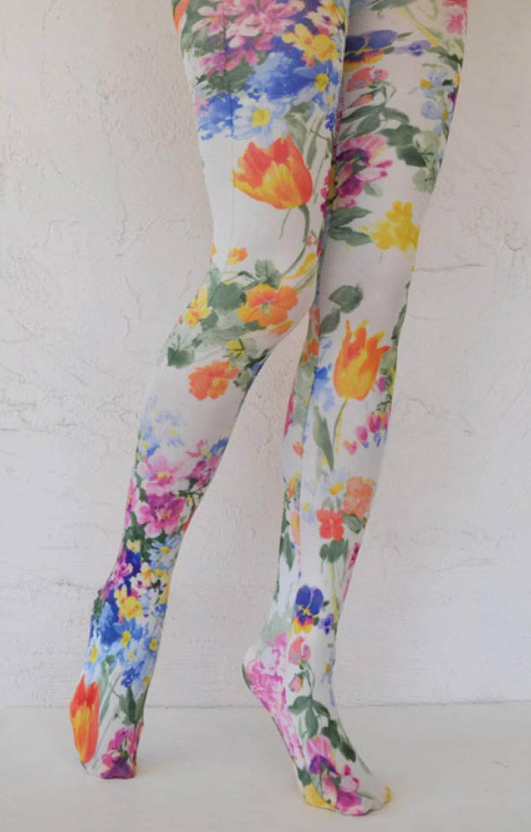 women tights for a night out with a short dressBright Tulip Printed Art Tights