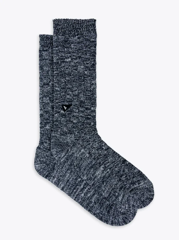 Women's argyle - patterned thigh - high socksCasual Sock Waffle Checkerboard - Midnight