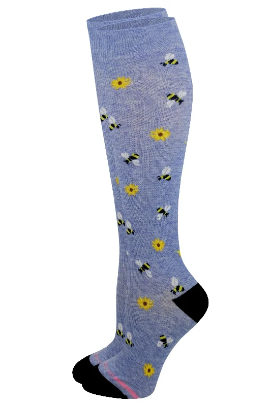 Women's argyle - patterned thigh - high socksCompression Knee High Socks for women | Bees and Flowers Women's argyle - patterned thigh - high socksCompression Knee High Socks for women | Bees and Flowers