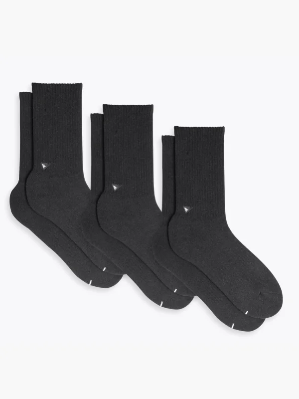 Women's silk - lined socks for a luxurious feelCrew Sock 3 Pack - Black