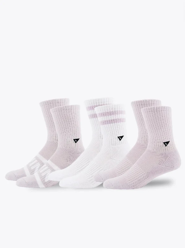 Women's non - slip socks for safetyCrew Sock Short 3 Pack - Lilac