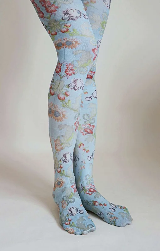 high - waisted women tights for tummy controlFlower Brocade By LOS ABGELES COUNTY MUSEUM OF ART Printed Art Tights