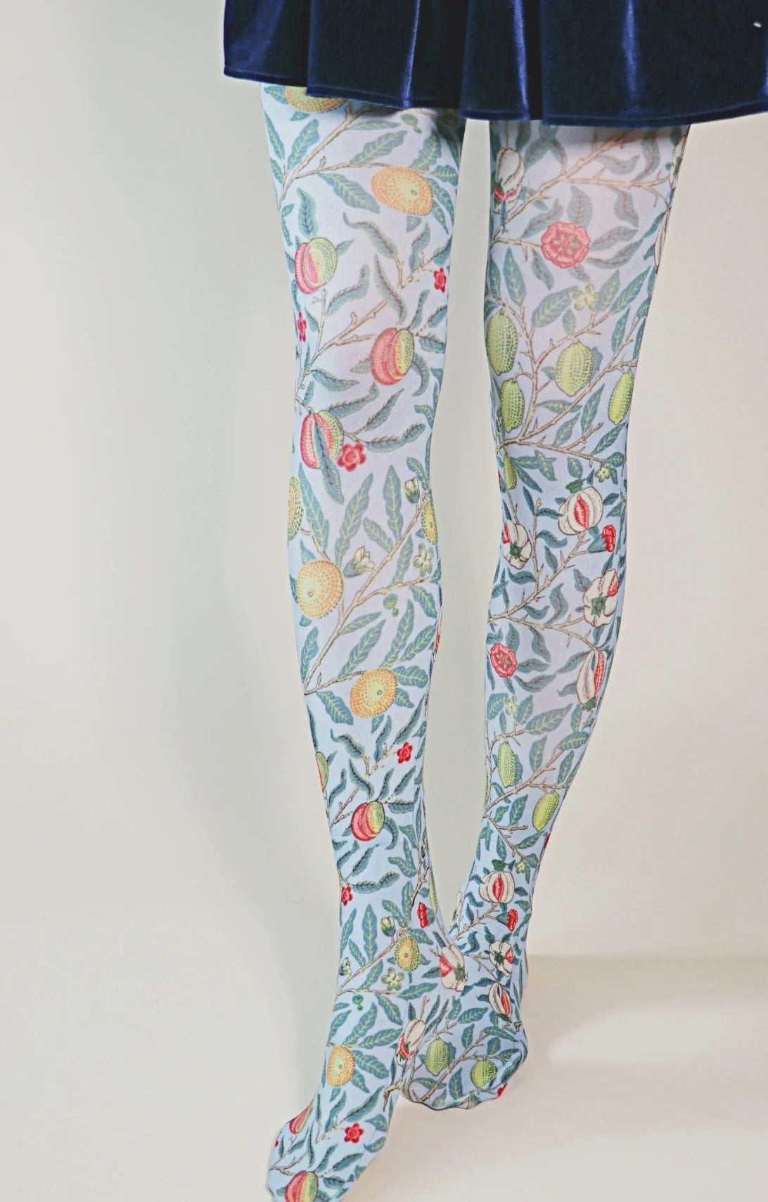 women tights with a control top for shapingFruit Or Pomegranate By William Morris Printed Art Tights
