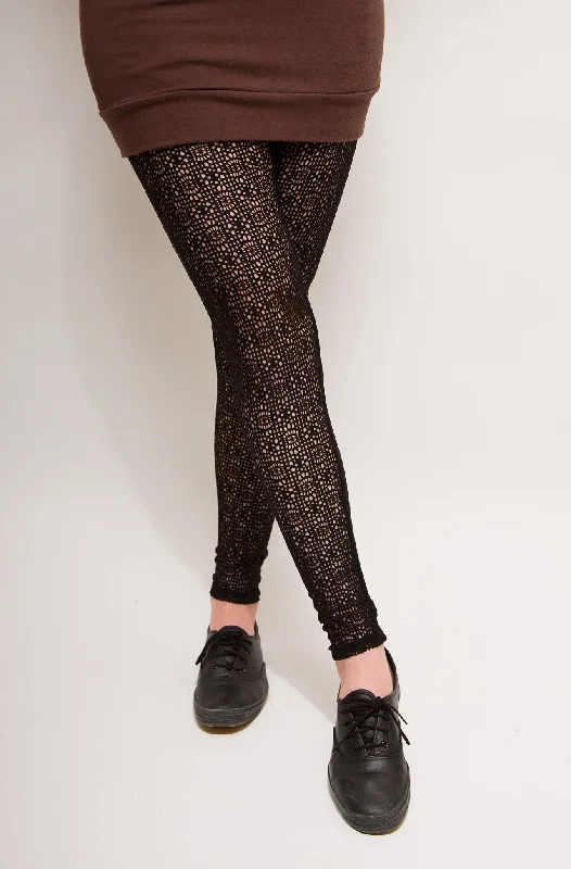 women tights with a control top for shapingGeometric Lace Tights