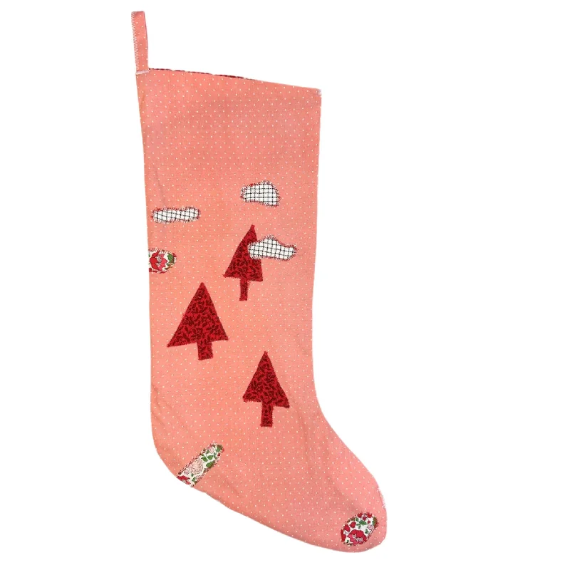 Washable stockings for easy maintenanceHEIRLOOM CHRISTMAS STOCKING - PINK DOT FOREST