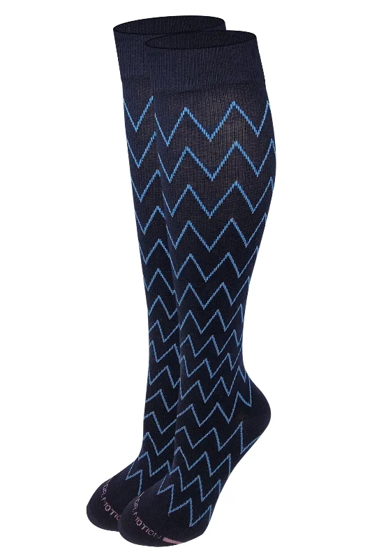 Women's crew socks with a polka - dot printKnee High Compression Socks | Zip Lines Design | Women's (1 Pair)