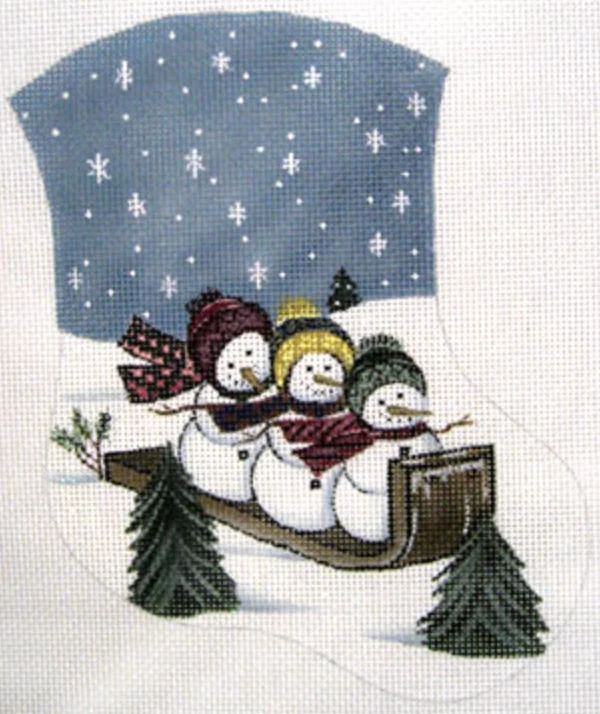 LK-33 Snowman and Sled Mini Stocking