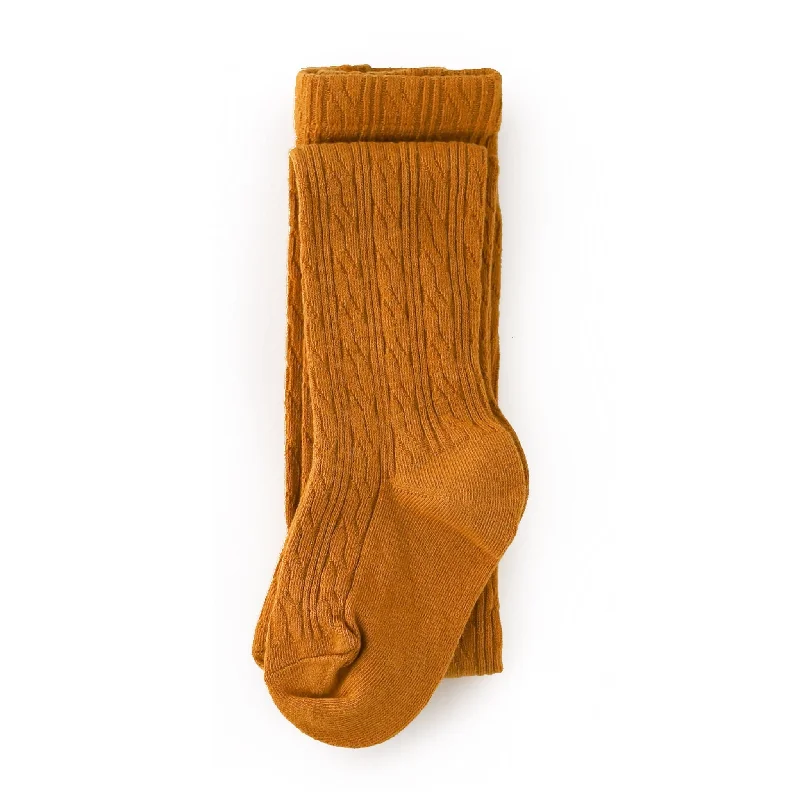 women tights for dance classes like ballet and jazzMustard Cable Knit Tights