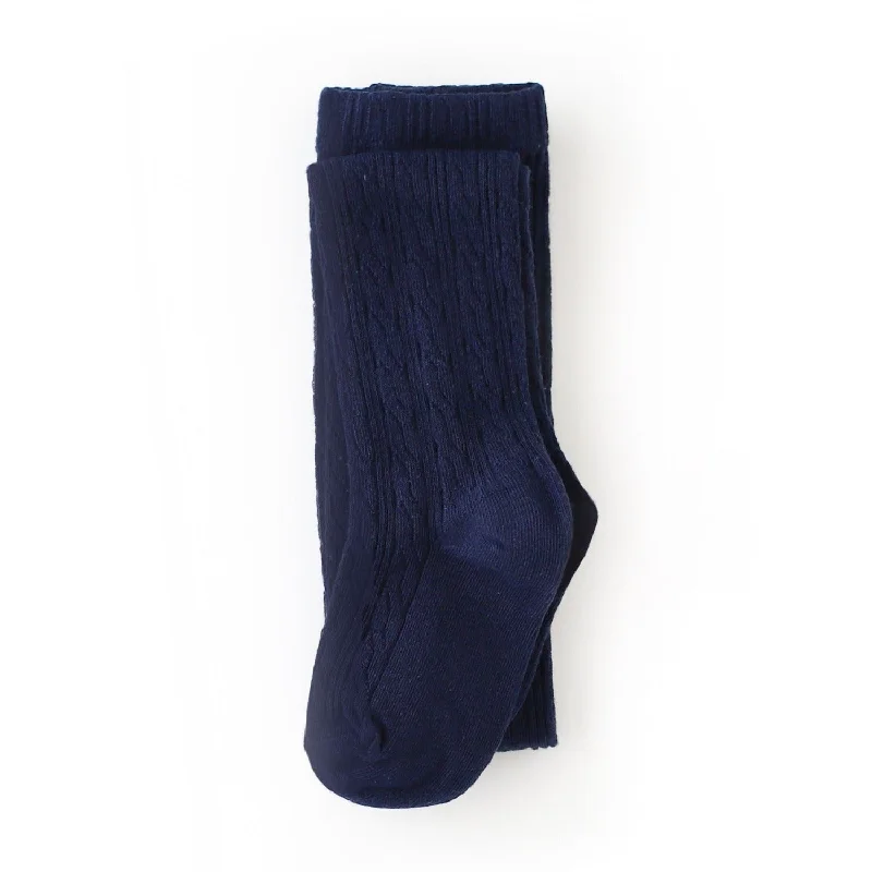 women tights with a textured surface for a unique feelNavy Cable Knit Tights