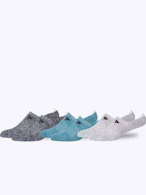 Women's cushioned sole socks for shock absorptionNo Show Spring Mixed 3 Pack - Marl Mix
