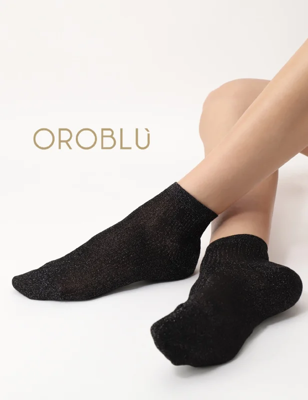 Women's arch - support socks for better comfortOroblu Sale Glowing Ankle Socks Black VOBC67412