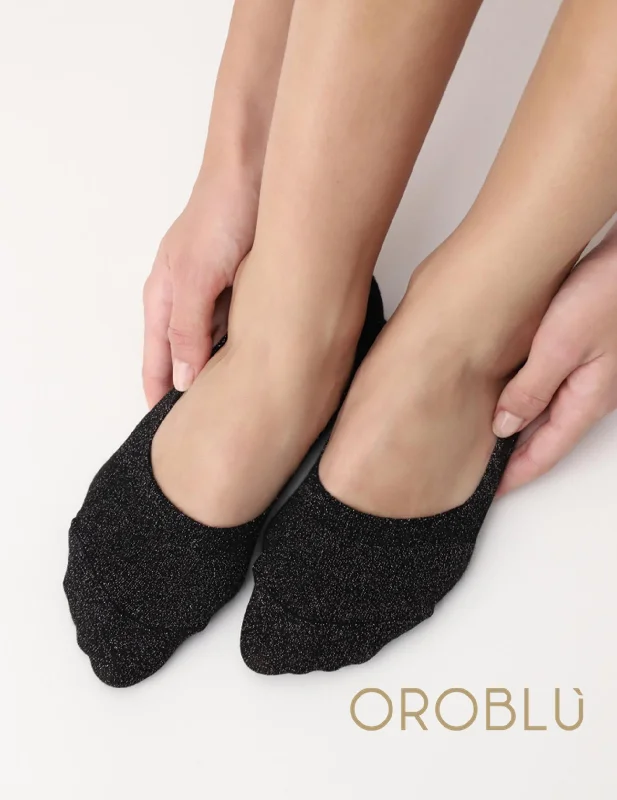 Women's wool - rich socks for winter warmthOroblu Sale Glowing No Show Socks Black VOBC67414