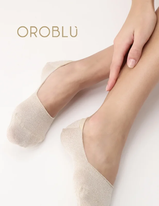 Women's ribbed knee - high socks for a classic lookOroblu Sale Glowing No Show Socks Ecru VOBC67414