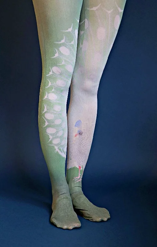 women tights with a self - adjusting fabric for a perfect fitPeacock By Koson Ohara Printed Art Tights women tights with a self - adjusting fabric for a perfect fitPeacock By Koson Ohara Printed Art Tights