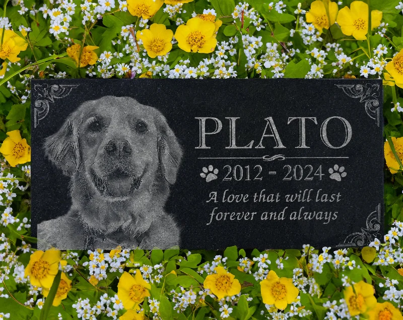 Nylon stockings for a smooth and shiny finishPersonalized Pet Memorial Stone | Custom Grave Marker | Engraved Headstone for Cats & Dogs | Outdoor Animal Burial Monument | Pet Tombstone
