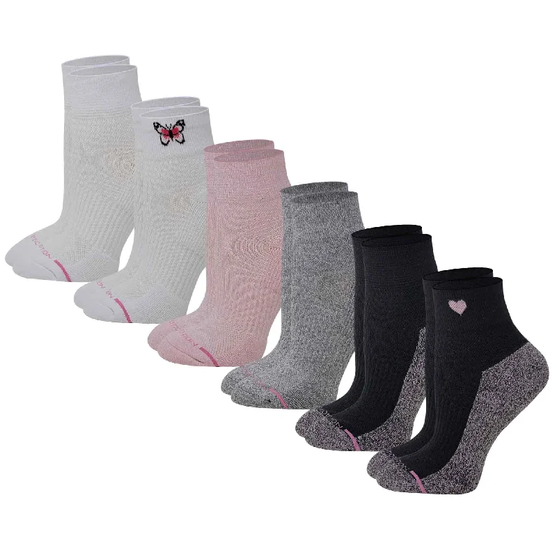 Quarter Compression Socks | Dr Motion | Assorted Half-Cushion ( 6 Pack )