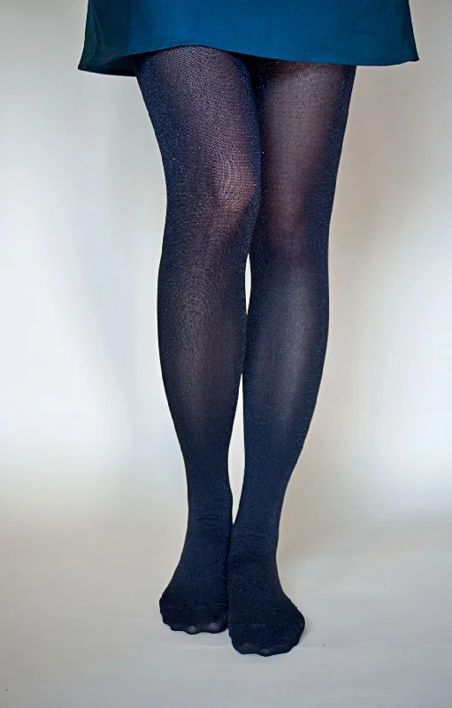 fleece - lined women tights for warmth in winterShimmery Black Tights