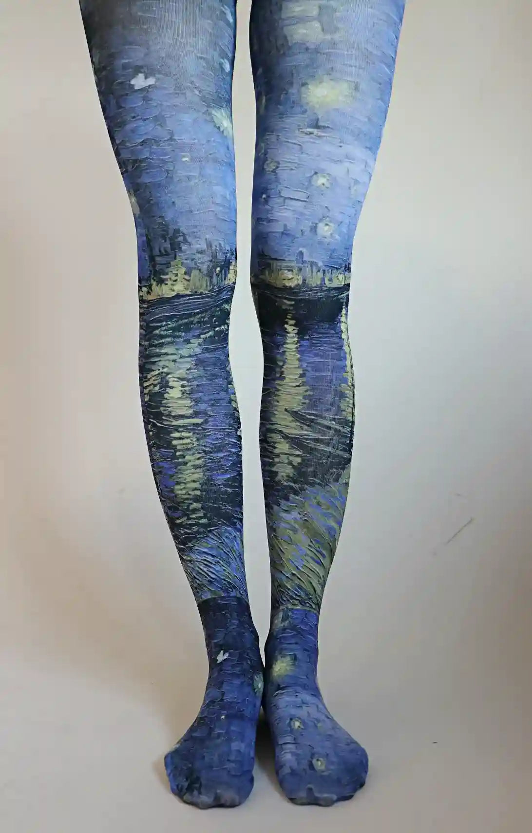 women tights for a themed party like a 80s retro partyStarry Night Over the Rhône By Van Gogh Printed Art Tights women tights for a themed party like a 80s retro partyStarry Night Over the Rhône By Van Gogh Printed Art Tights