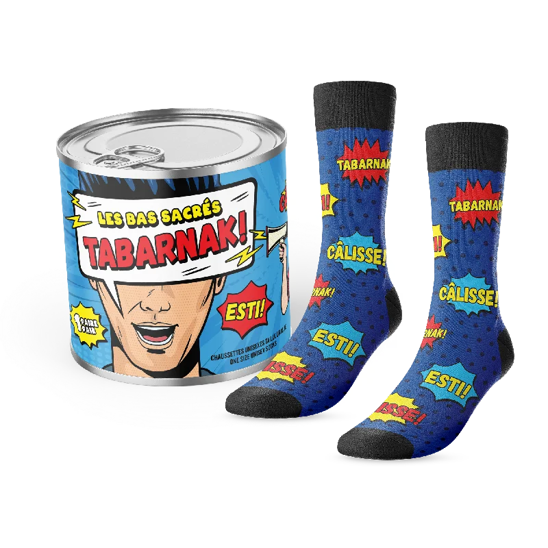 Women's adjustable - fit socks for a customized feel<< Tabarnak >> Swear Socks