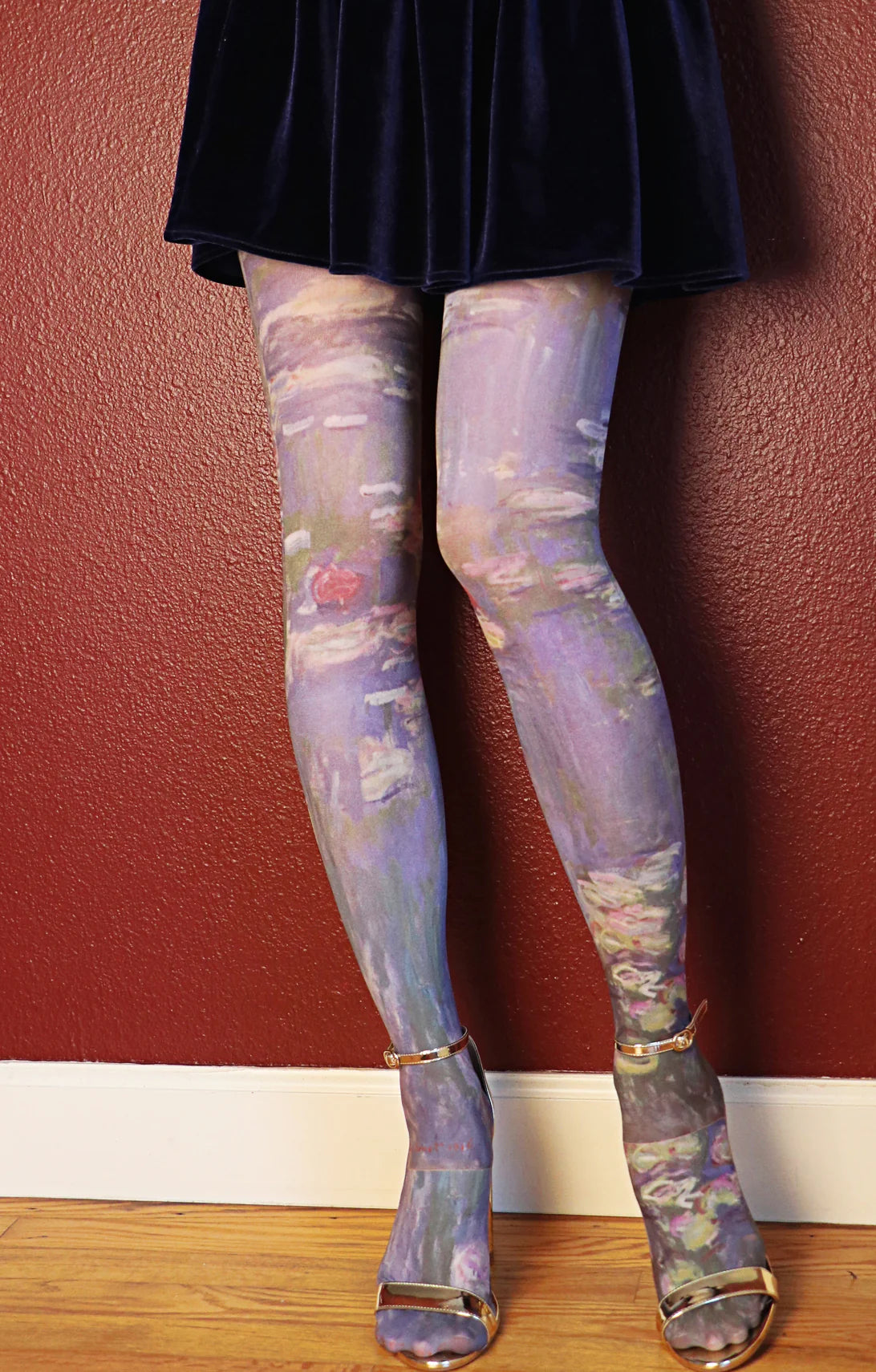 organic cotton women tights for an eco - friendly choiceWater Lilies By Claude Monet Printed Art Tights organic cotton women tights for an eco - friendly choiceWater Lilies By Claude Monet Printed Art Tights