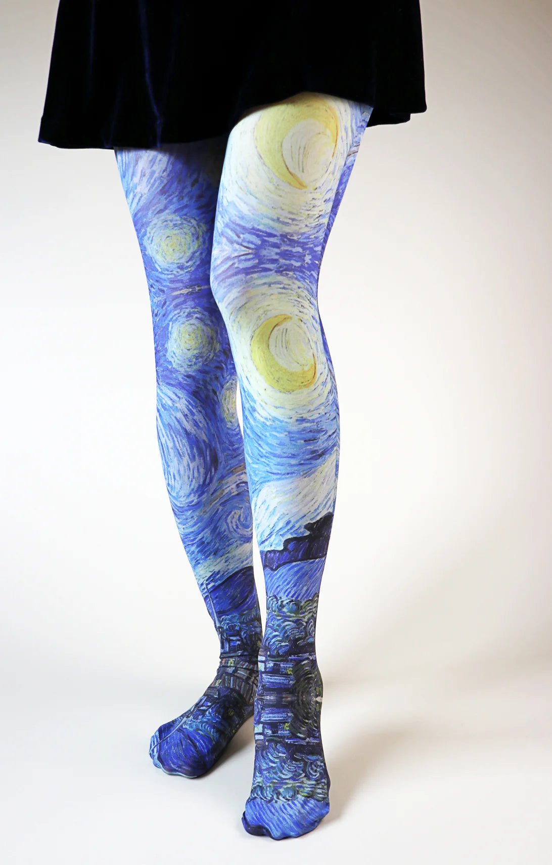 women tights with a seamless toe for extra comfortThe Starry Night By Van Gogh Printed Art Tights