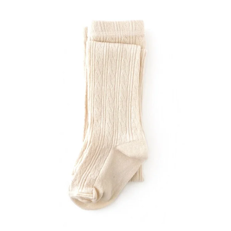 compression women tights for better blood circulationVanilla Cable Knit Tights