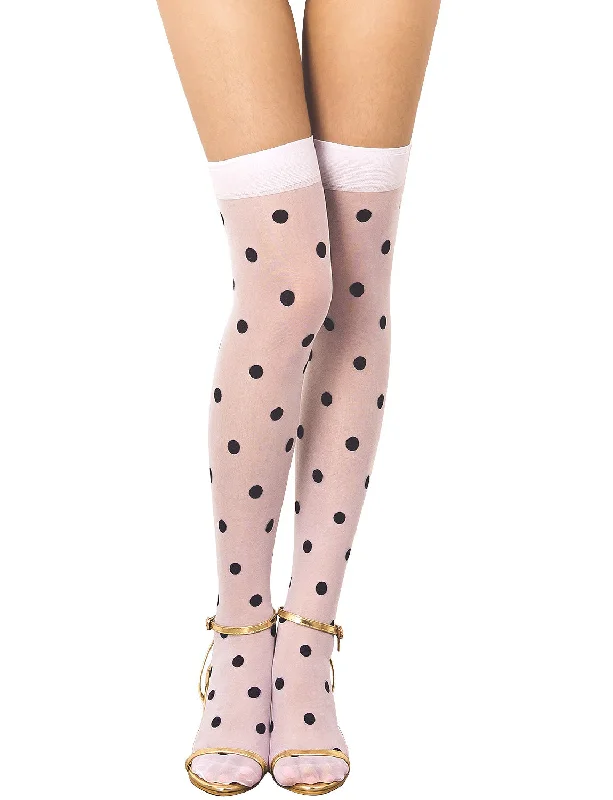 Compression stockings for improved blood circulationiB-iP Women's Polka Dots Seamless Stylish Stocking Thigh High Hold-up Stockings