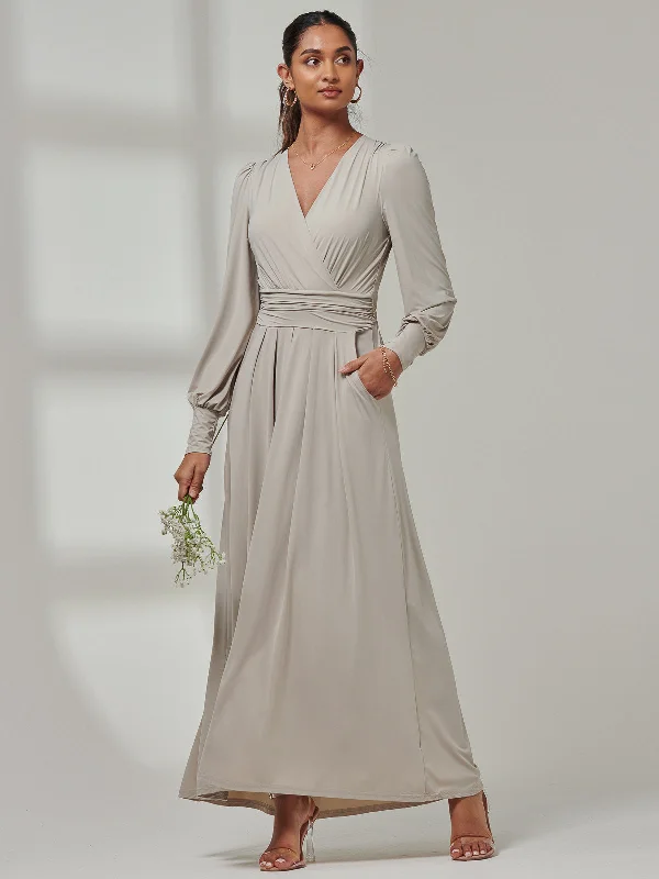 Cotton maxi dresses for a comfortable and everyday - wear optionGiulia Long Sleeve Maxi Dress, Dove Cotton maxi dresses for a comfortable and everyday - wear optionGiulia Long Sleeve Maxi Dress, Dove