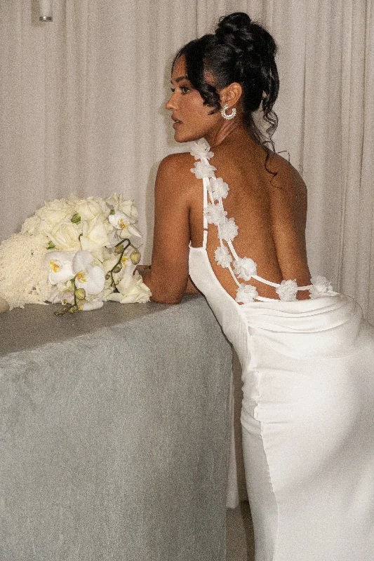 Leather maxi dresses for an edgy and bold appearanceIvory Down The Aisle Satin Gown