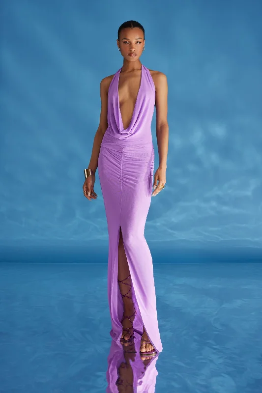 Metallic maxi dresses for a glamorous New Year's Eve partyKárisi Dress - Purple