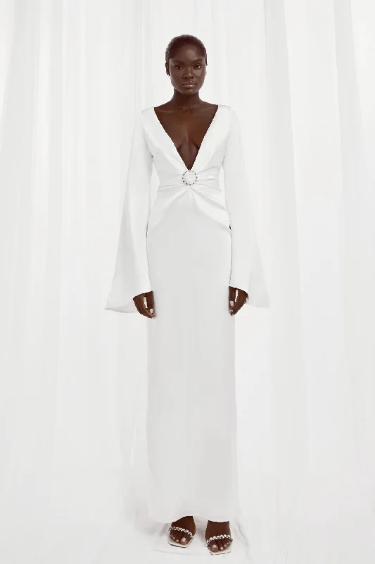 Maxi dresses with a ruffled neckline for a charming lookKelna Dress