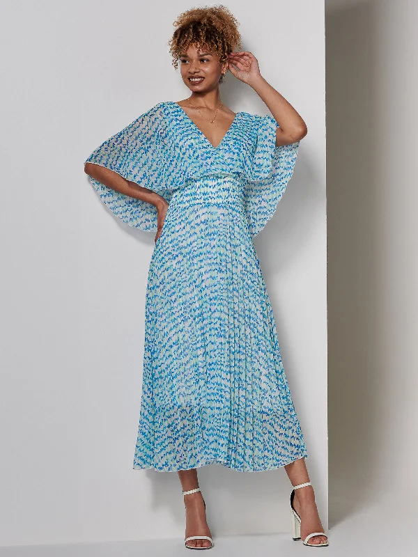Velvet maxi dresses with long sleeves for winter weddingsKyra Pleated Chiffon Maxi Dress, Blue Abstract Velvet maxi dresses with long sleeves for winter weddingsKyra Pleated Chiffon Maxi Dress, Blue Abstract