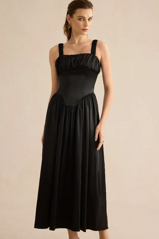 Maxi dresses with balloon sleeves for a vintage - inspired styleSatin Sleeveless Maxi Dress Maxi dresses with balloon sleeves for a vintage - inspired styleSatin Sleeveless Maxi Dress